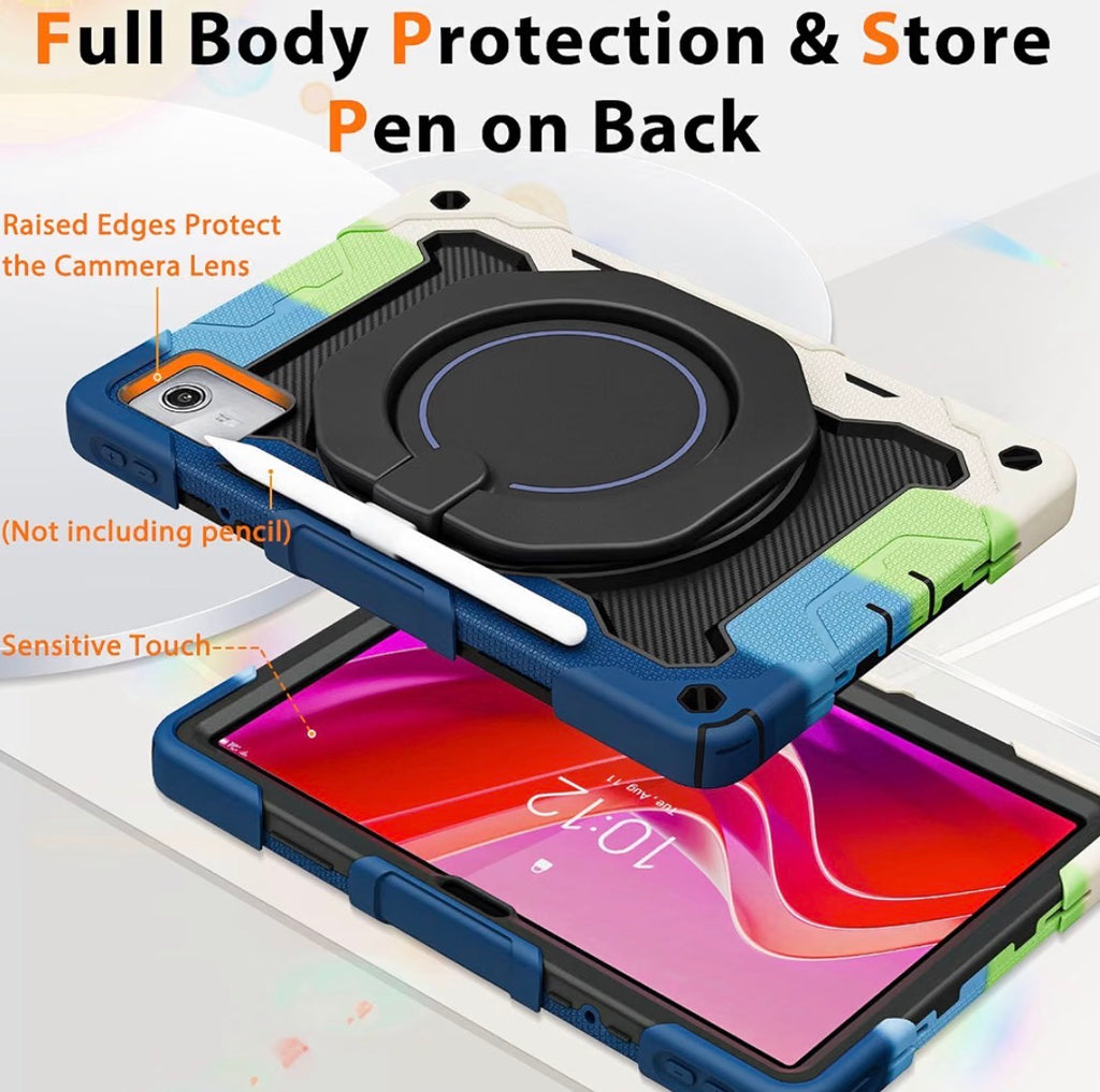 Case for Lenovo Tab M11 / K11 (TB-330FU/TB-330XU) 11 inch Drop-Proof, Protection Cover with 360° Rotate Stand & Handle & Screen Protector & Shoulder Strap & Kids Friendly