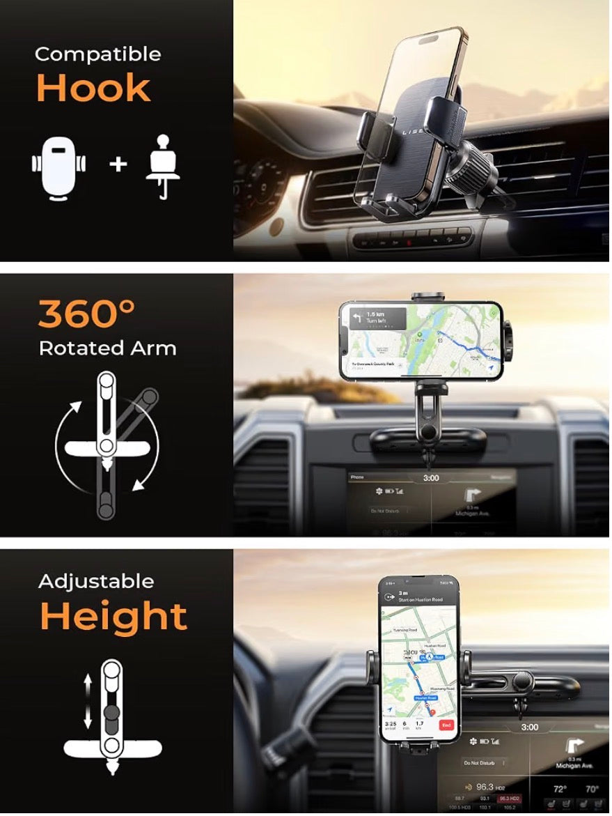 CD Phone Holder for Car Phone Holder Mount
Protect Car Interior Sturdy Car Phone Holder Mount Holds Your Phone Securely Even on Bumpy Road for iPhone or Samsung