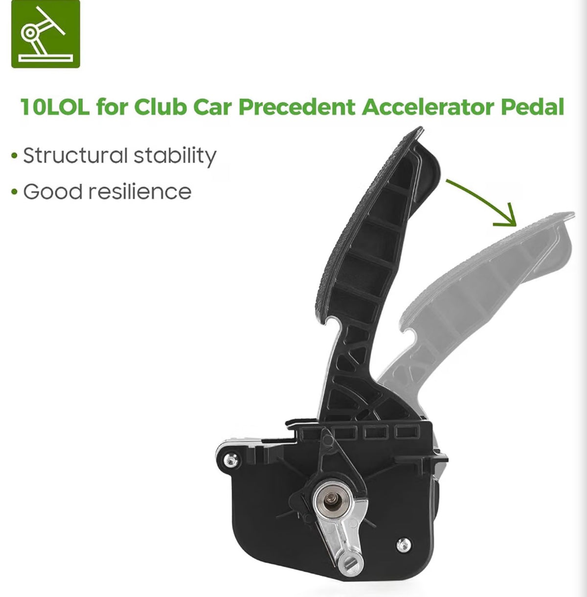 Accelerator Pedal Assembly with Sensor for Club Car 2010-Up Precedent/Tempo/Onward Gas Golf Carts, Replaces OEM 102595502 & 102595601 (2nd Gen)