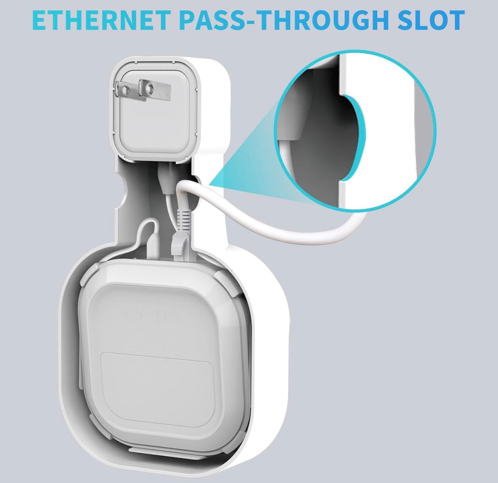 Wall Mount Holder for eero 6 and for eero 6+ Router Mesh Wi-Fi System – No Messy Wires, Space-Saving Outlet Wall Mount Holder for eero 6 Plus Extender, Stand Bracket for eero 6+ (White-2pcs)