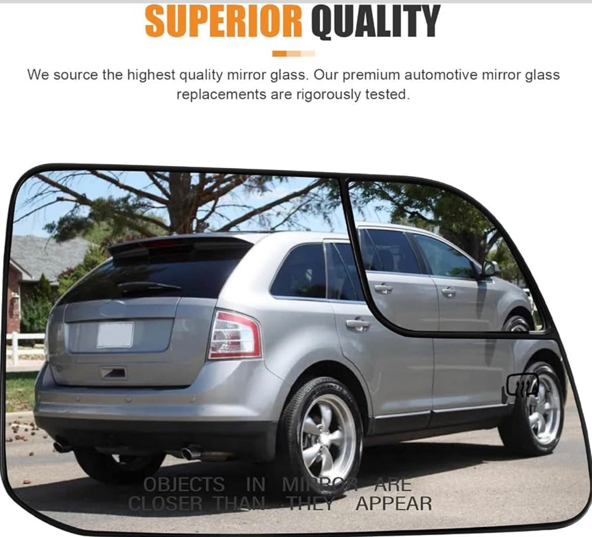 Compatible with Ford Edge 2011-2014 Passenger Right Side Mirror Glass
for Lincoln MKX 2011-2015, Heated, Mirror Replacement with Backing Plate, Clear Visibility, Clip on Easily