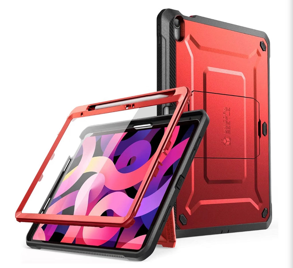 for iPad 11th Gen A16 11" 2025 Case with Screen Protector, Red, Built-in Stand & Pencil Holder, Military-Grade Protection, Protective Cover for iPad 10th Gen 10.9" 2022, Unicorn Beetle Pro