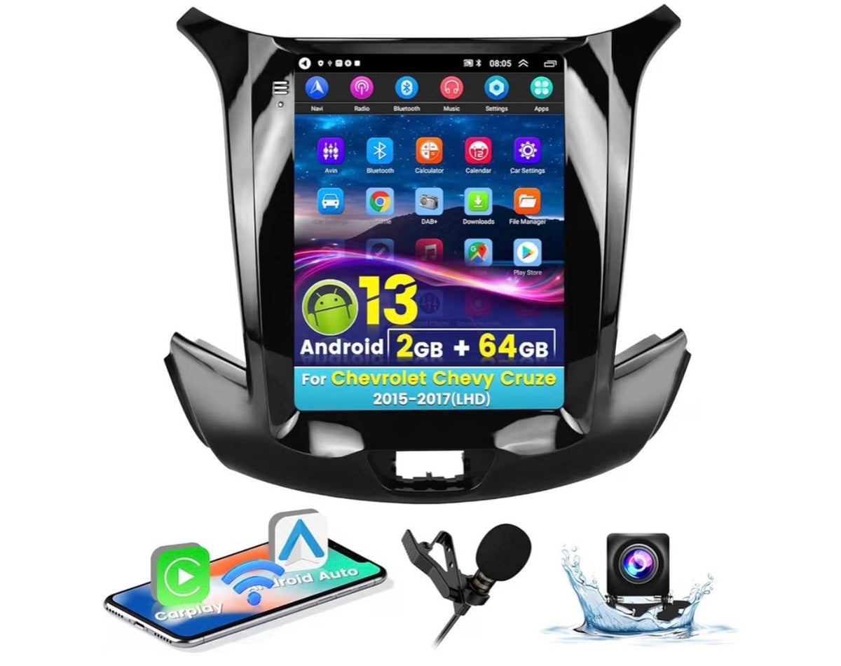 2GB+64GB Android Radio Compatible with 2015-2017 Chevrolet Cruze (LHD)