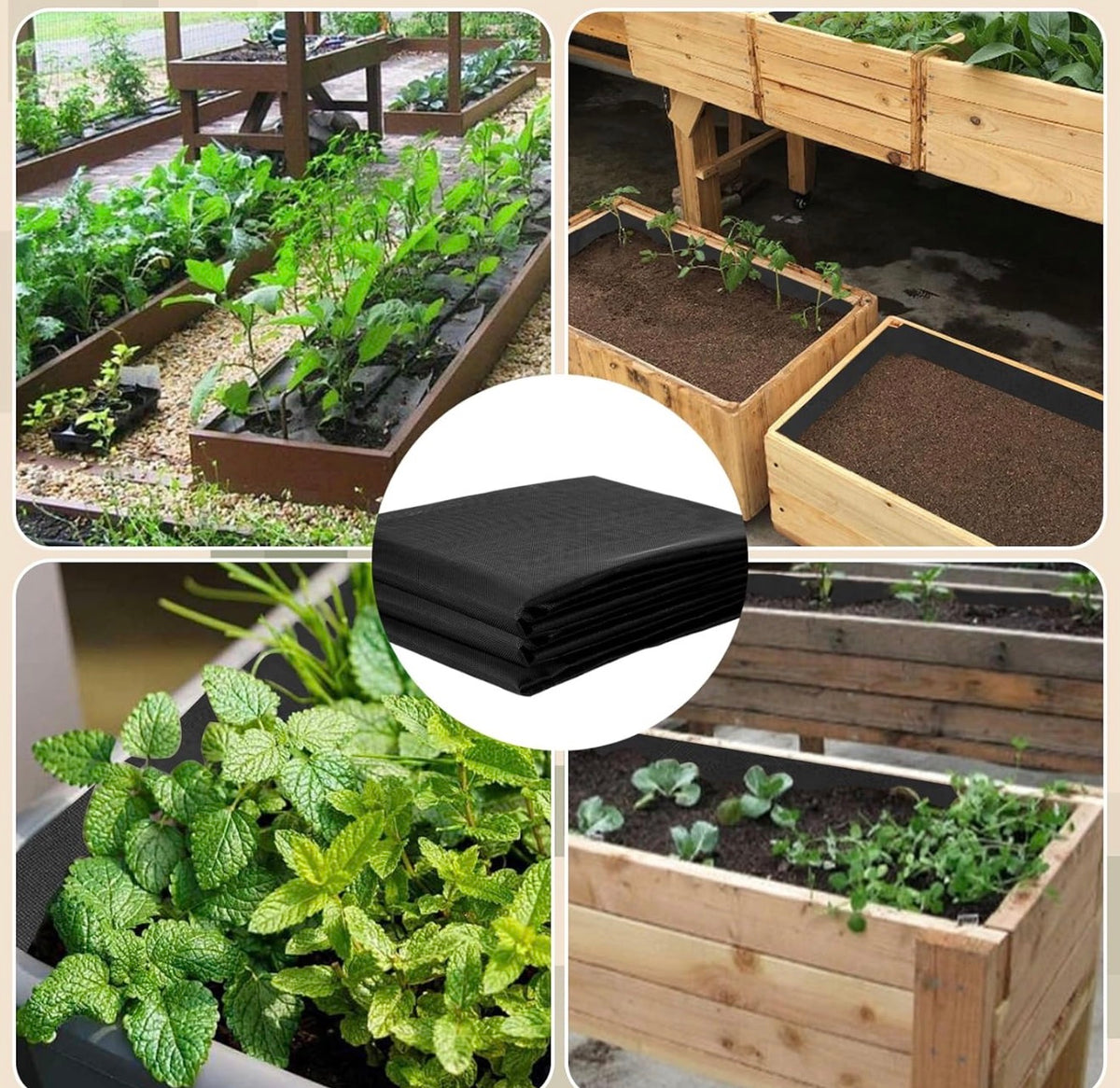 63 * 83 inch Raised Garden Bed Liner, Non Woven Fabric Liner for Large Veg Trough, Keeps Soil Contained and Water Drained