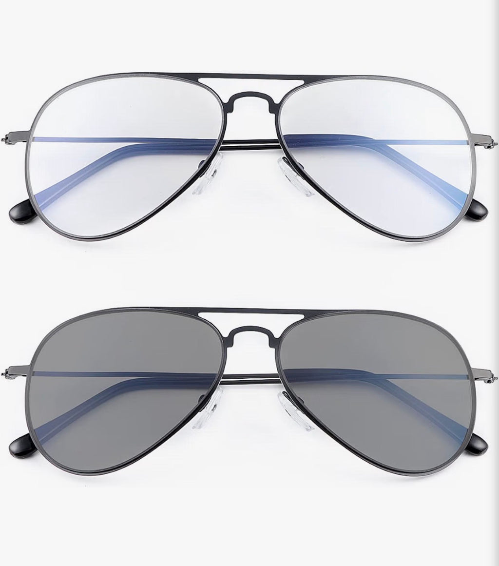 Photochromic Progressive Reading Glasses Blue Light Blocking Readers 3.5x