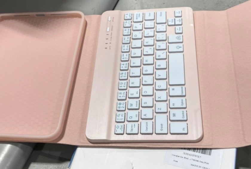 Keyboard Case for iPad 7 Mini/A17 Pro/Mini 6 Gen Case with Keyboard Pencil Holder, 7 Color Backlit Detachable Keyboard Cover for iPad mini 7th/6th Generation 8.3-inch 2024/ 2021, Pink