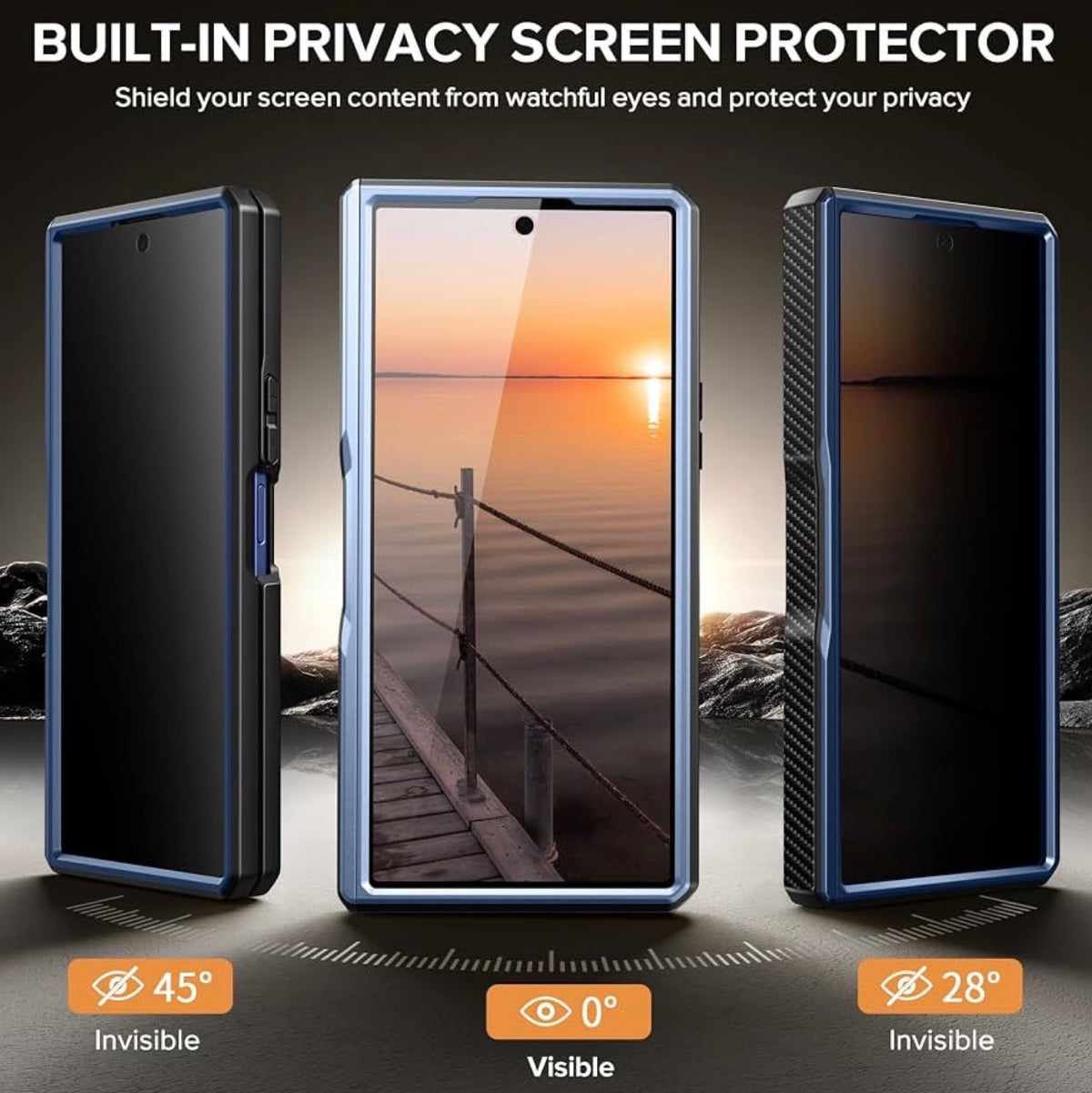 TONGATE for Galaxy Z Fold 7 Case with Privacy Screen Protector, Deep Blue
Compatible with MagSafe, Anti Spy, Shockproof Phone Case, Built-in Stand & Belt Clip & Hinge Cover for Samsung Z Fold 7 2025