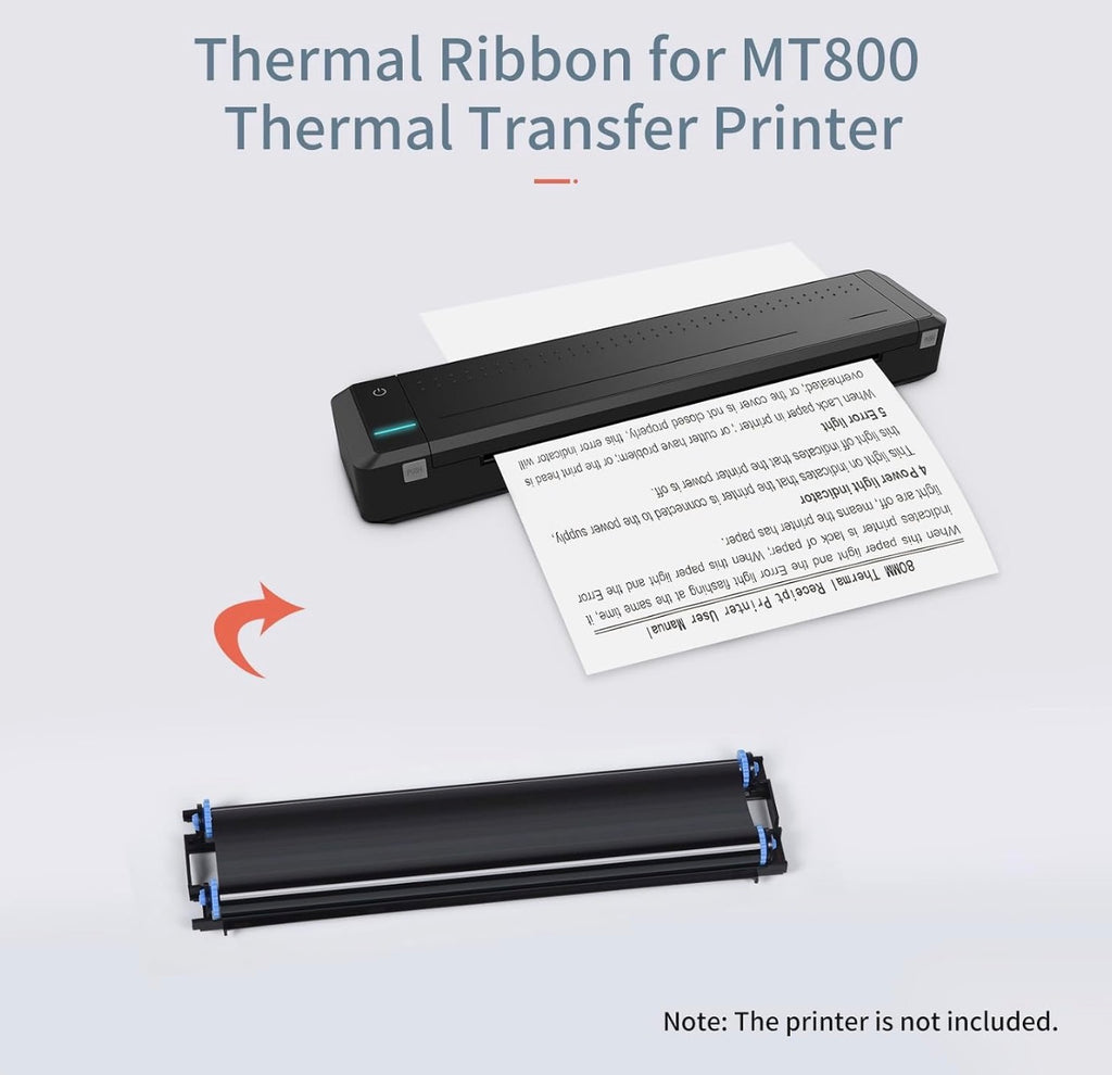 Thermal Ribbon,Thermal Transfer Ribbon with RFID Funtion for MT800 Portable A4 Thermal Transfer Printer, 2 Pack