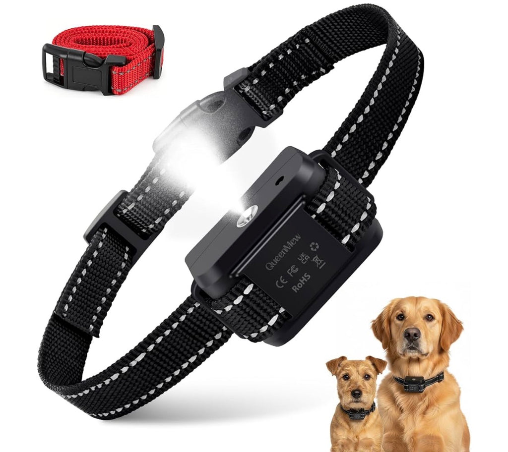Citronella Dog Bark Collar, Dog Bark Collar for Large Medium Small Dogs, Bark Collar with Adjustable Spray & Sensitivity, Rechargeable Anti-Bark Collar for Dogs with Safe, 2 Collar Straps (Black & Red)