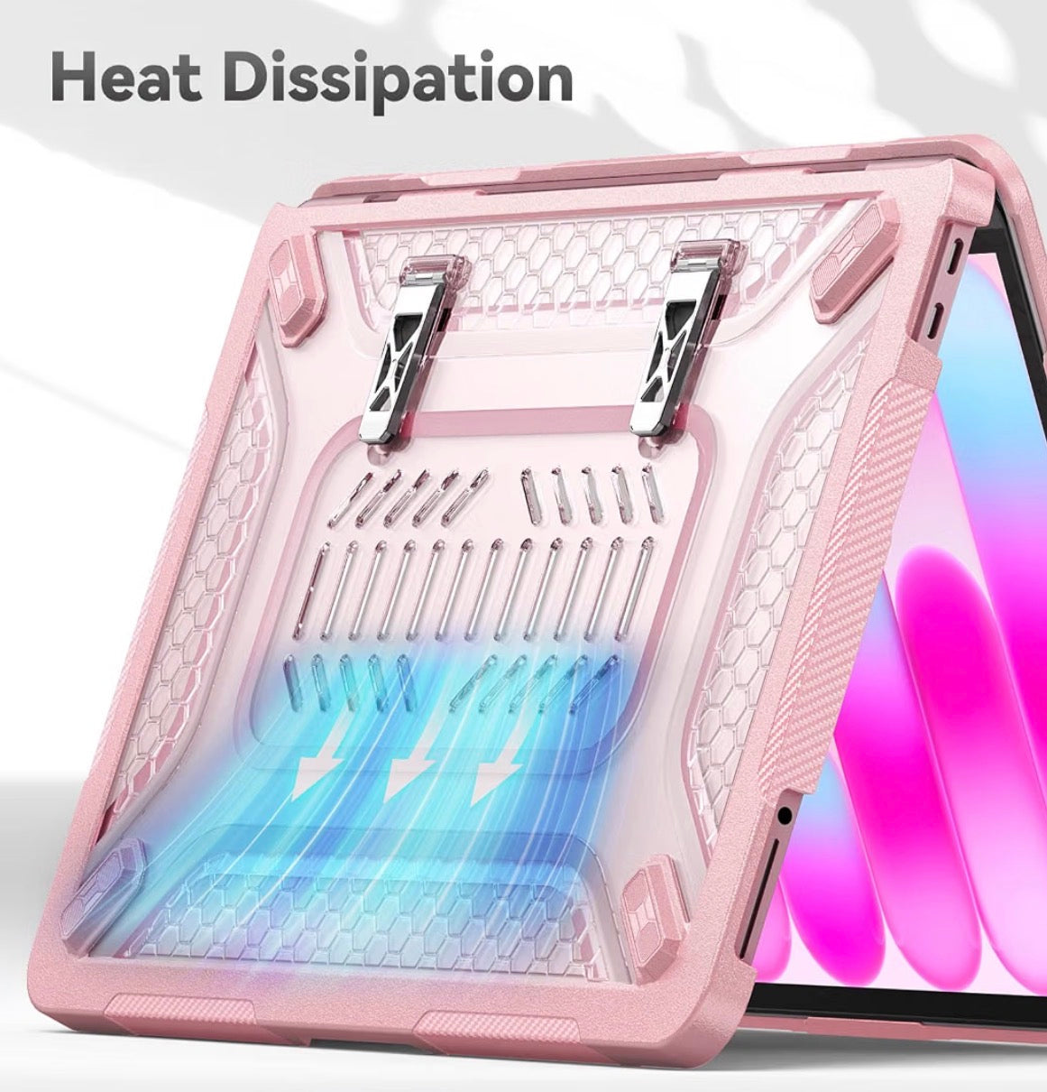 Case for MacBook Neo 13 inch with Stand, Keyboard Cover, Mouse Pad Anti-Scratching Protective Hard Cover, Foldable Ergonomic Stand, for Mac Book Neo 13 2026, A3404, A18 Pro Chip, Pink
