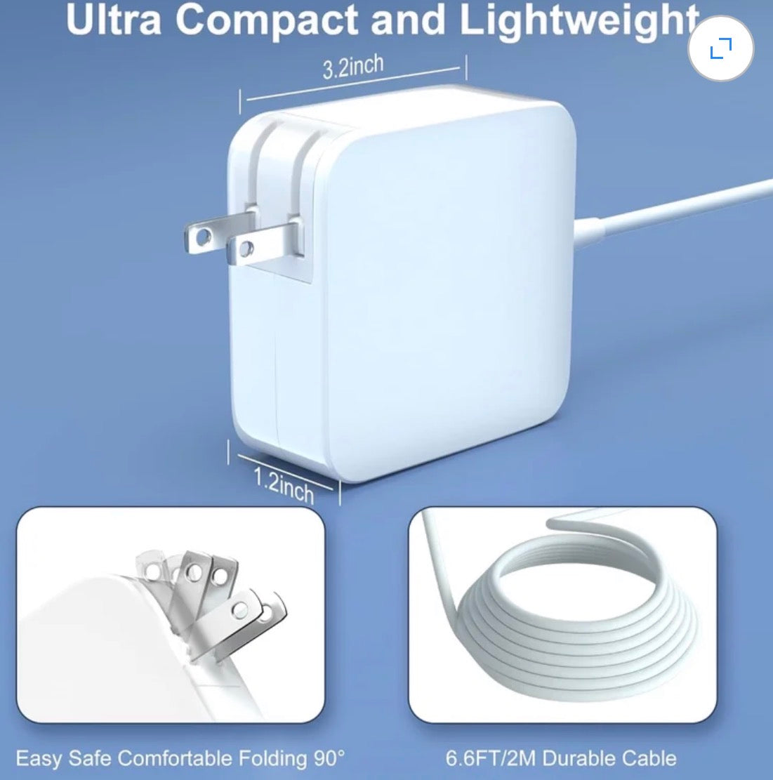Charger 60W T-Tip Charger, Mag 2 Power Adapter, Safe Fast Charging, Compatible with Pro 11 inch and 13 inch After Mid 2012 (Applicable to 2012-2018)