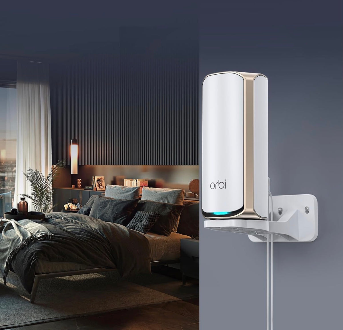 Wall Mount Holder for Netgear Orbi WiFi 7 Router, 2-Pack, Fits Orbi 970 870 770 Series & Nighthawk WiFi 7 Mesh System, Secure Router Shelf to Save Space & Boost Signal, (RBEWMB-10000S)