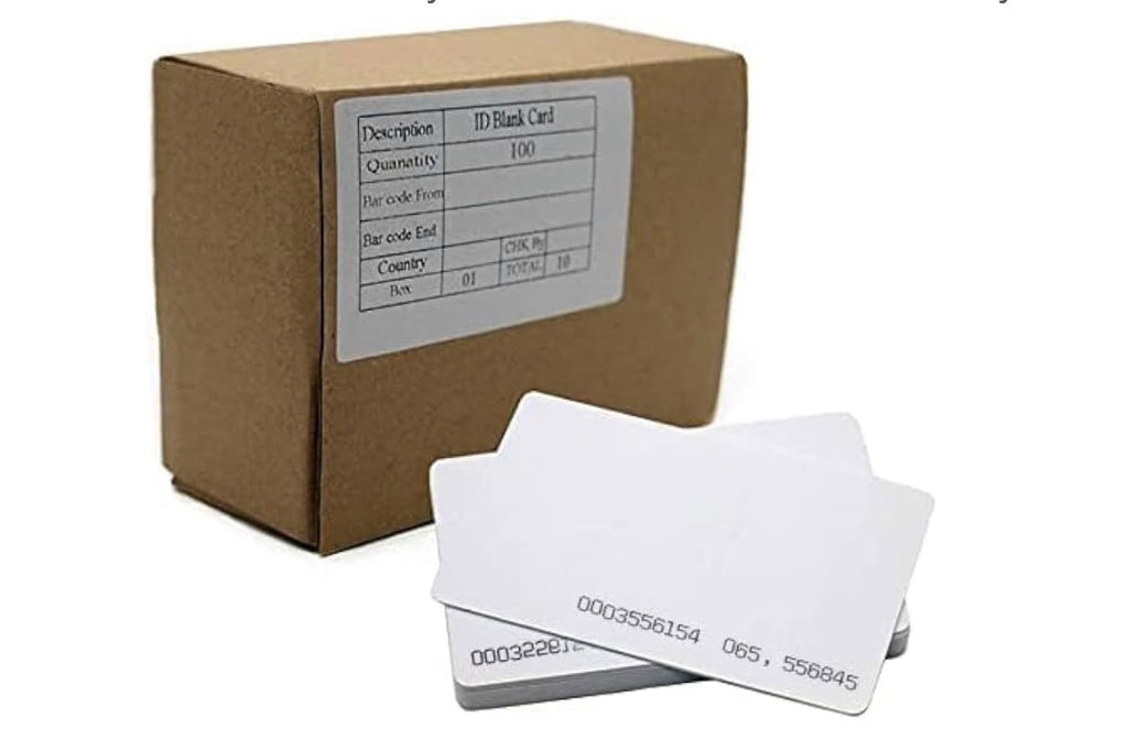 100 Pack Contactless 125kHz RFID Proximity ID Cards IC Smart Intelligent Card 0.8mm Thick for Access Control System & Time Attandance & Door Entry Access TK4100 EM4100 Read Only