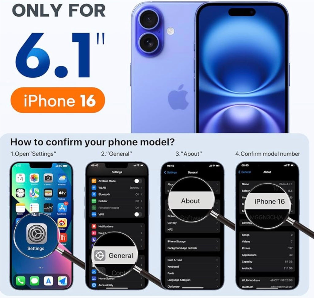 Miracase Silicone & Magnetic for iPhone 16 Case, Dark Blue
Compatible with MagSafe, Anti-Scratch Microfiber Lining, Liquid Silicone Case Shockproof Drop Protection Phone Case for 16