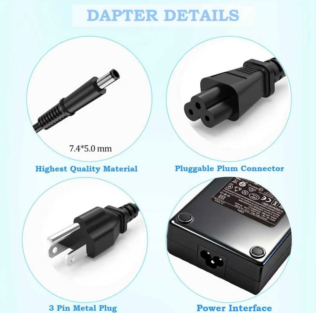 180W Power Adapter fit for Dell Docking Station wd19S wd15 d6000s, Replacement AC Charger Dell Precision 7780 7680 7670 7550 7520 Docking Station 19.5V 9.23A 7.4*5.0mm Tip