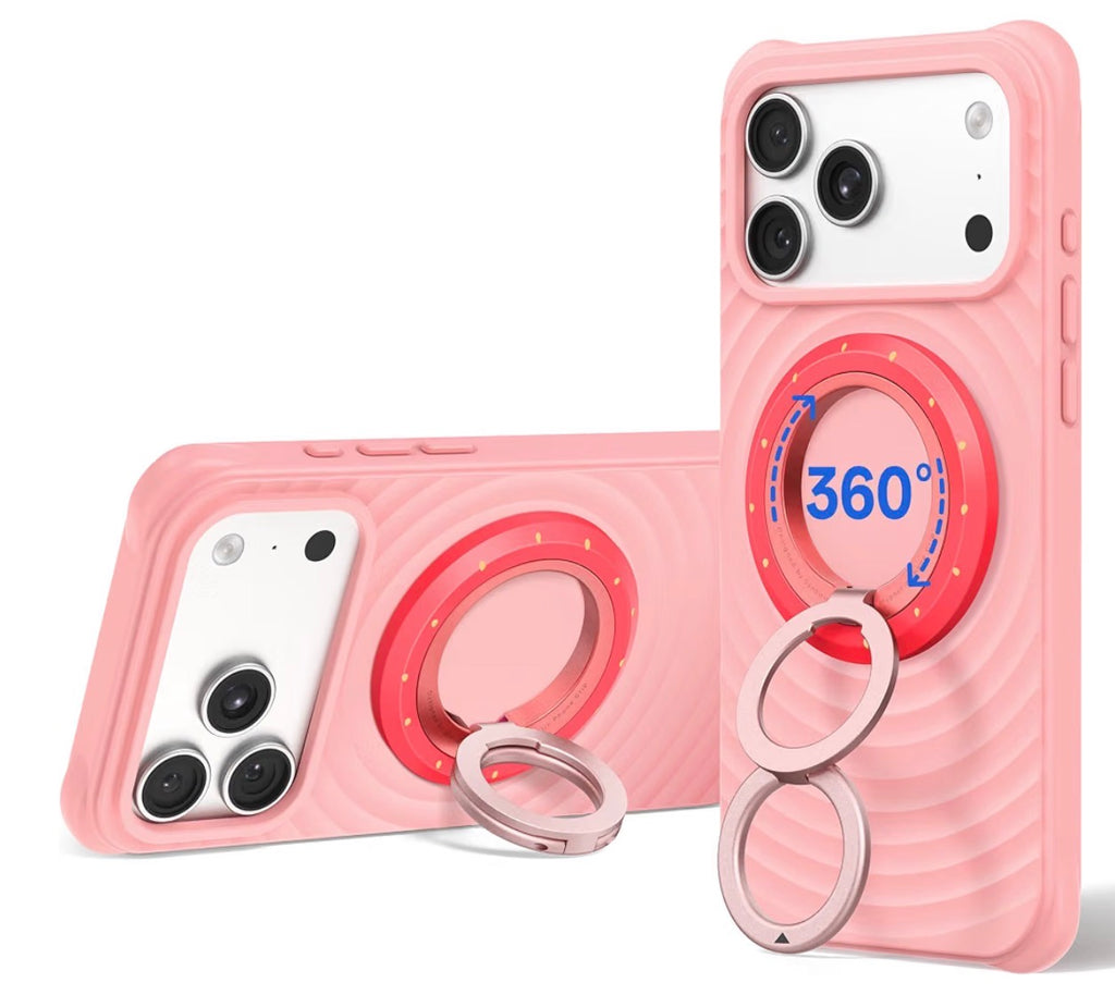 Magnetic Phone Ring Holder, for MagSafe Phone Grip Stand Kickstand, 360° Rotation, Double-Sided Magnet, Phone Grip Finger Holder, for iPhone or Samsung, MagSafe Accessories, Berry Pop