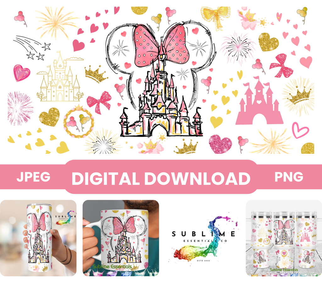 Disney Castle "Pink Dreams" Digital Download - PNG & JPEG Format (Copy)
