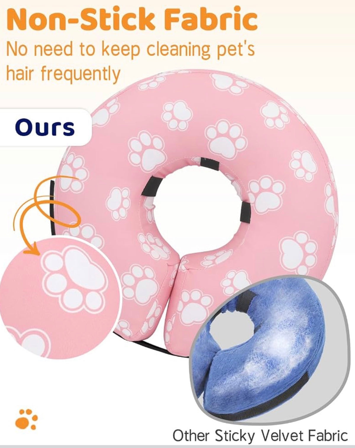 Supet Inflatable Dog Cone Collar for Medium Dogs, Soft Cone Collar for Dogs Cats, ECollar Doggie Neck Donut Dog Cone Alternative After Surgery