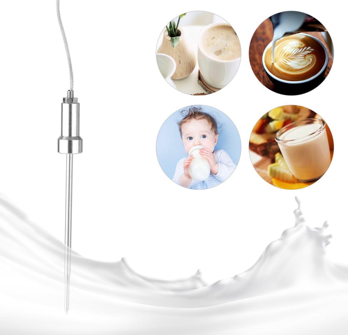 Replacement Probes 4 Packs Improved Stainless Steel Additional Probes Wire for Grill Thermometer