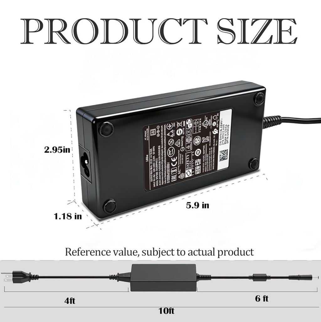 180W Power Adapter fit for Dell Docking Station wd19S wd15 d6000s, Replacement AC Charger Dell Precision 7780 7680 7670 7550 7520 Docking Station 19.5V 9.23A 7.4*5.0mm Tip