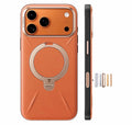 TORRAS - Q3 VegSkin for iPhone 17 Pro Max Case Leather, 360 Spin Magnetic Stand, Fit for MagSafe, Camera Control, Shockproof Premium Organic Silicone Leather Case for iPhone 17 Pro Max, Burnt Orange