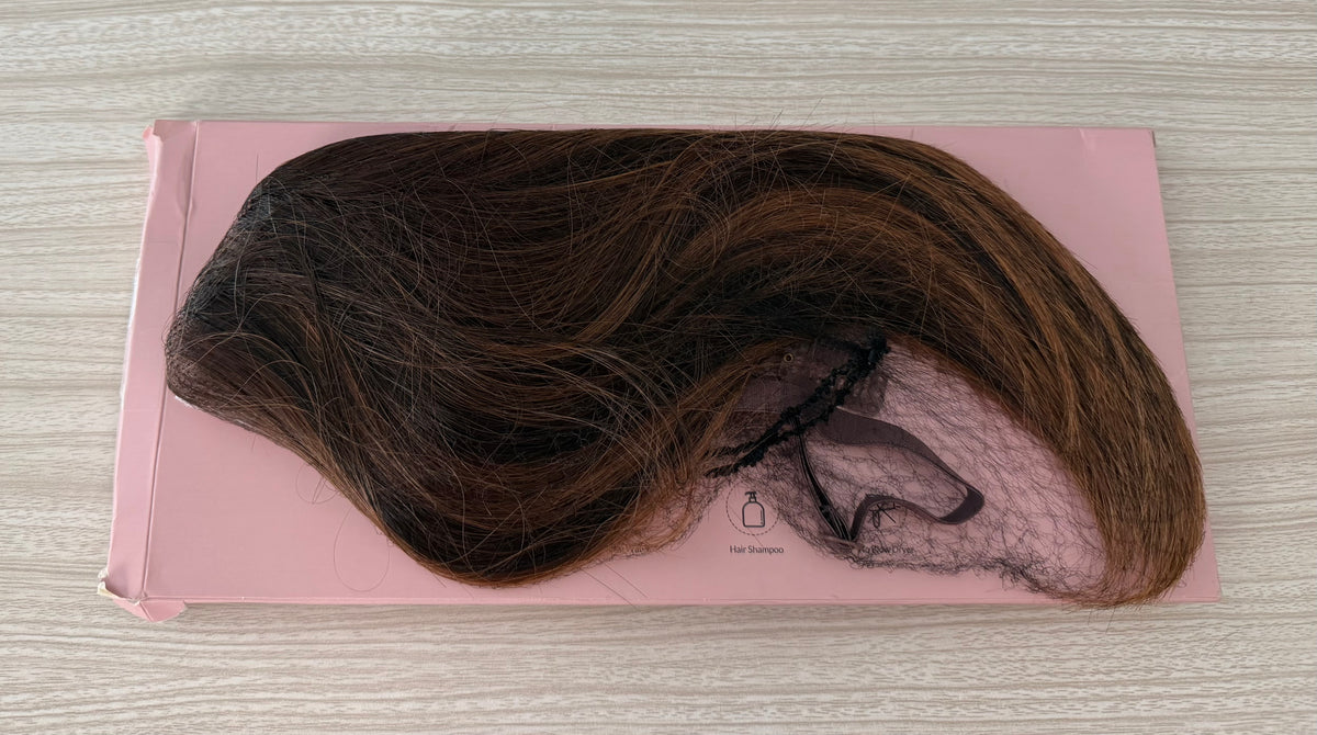 Lace Front Hair Toppers with Band for Women 5.5x4 Pre-cut Closed Lace Hairline Synthetic Straight Hair Wear and Go Glueless Toppers for Beginners Chestnut