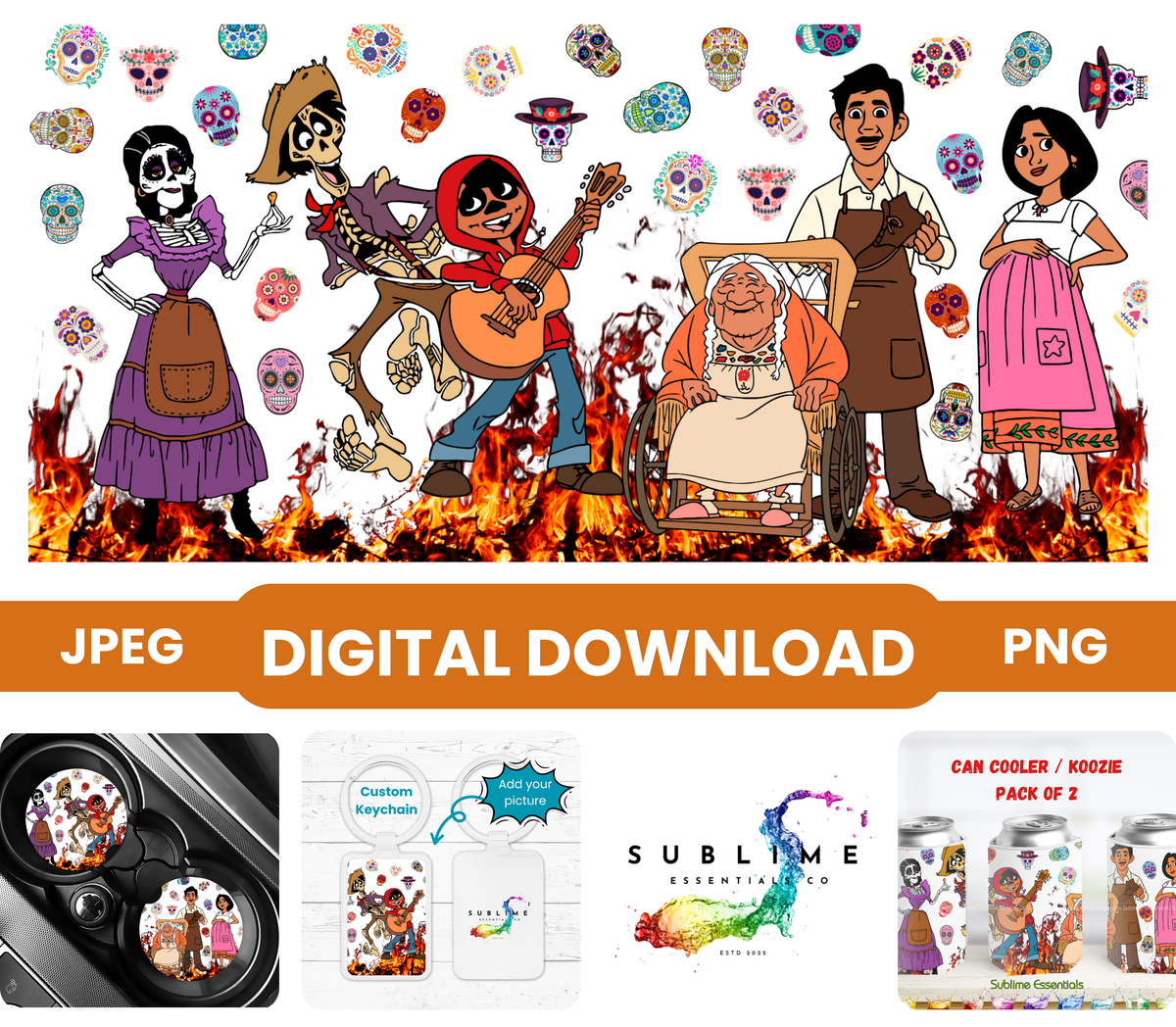Coco "Day of the Dead" Digital Download - PNG & JPEG Format