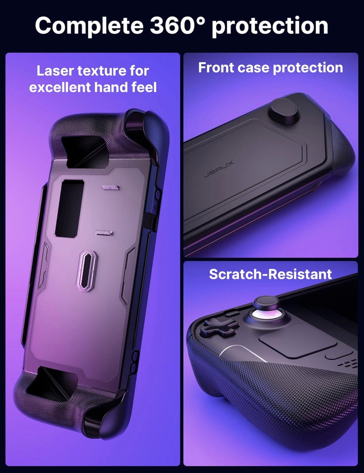 ModCase Compatible with Steam Deck, Steam Deck Case Comprehensive Protection Include Detachable Front Shell, Body Protective Shell, Metal Bracket and Strap - Basic Set
with Detachable Front Cover, Modular Metal Stand & Silicone Strap, Shockproof Armor She
