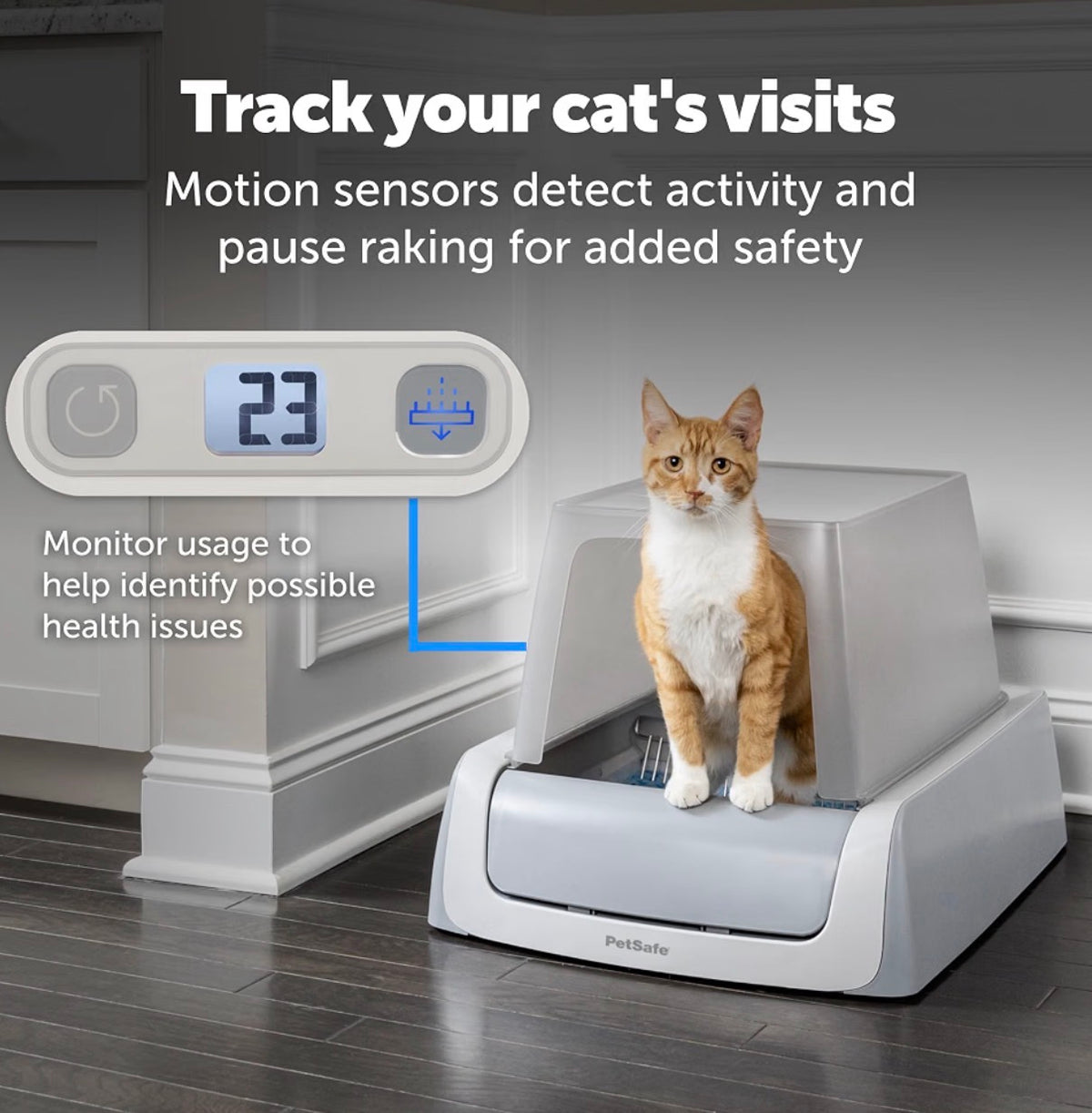 PetSafe ScoopFree Crystal Pro Legacy Self-Cleaning Litter Box, Front-Entry
Hands-Free Automatic Cleaning, Advanced Odor Control, Health Counter Display, Includes 1 Disposable Crystal Litter Tray & 1 Bag of Litter