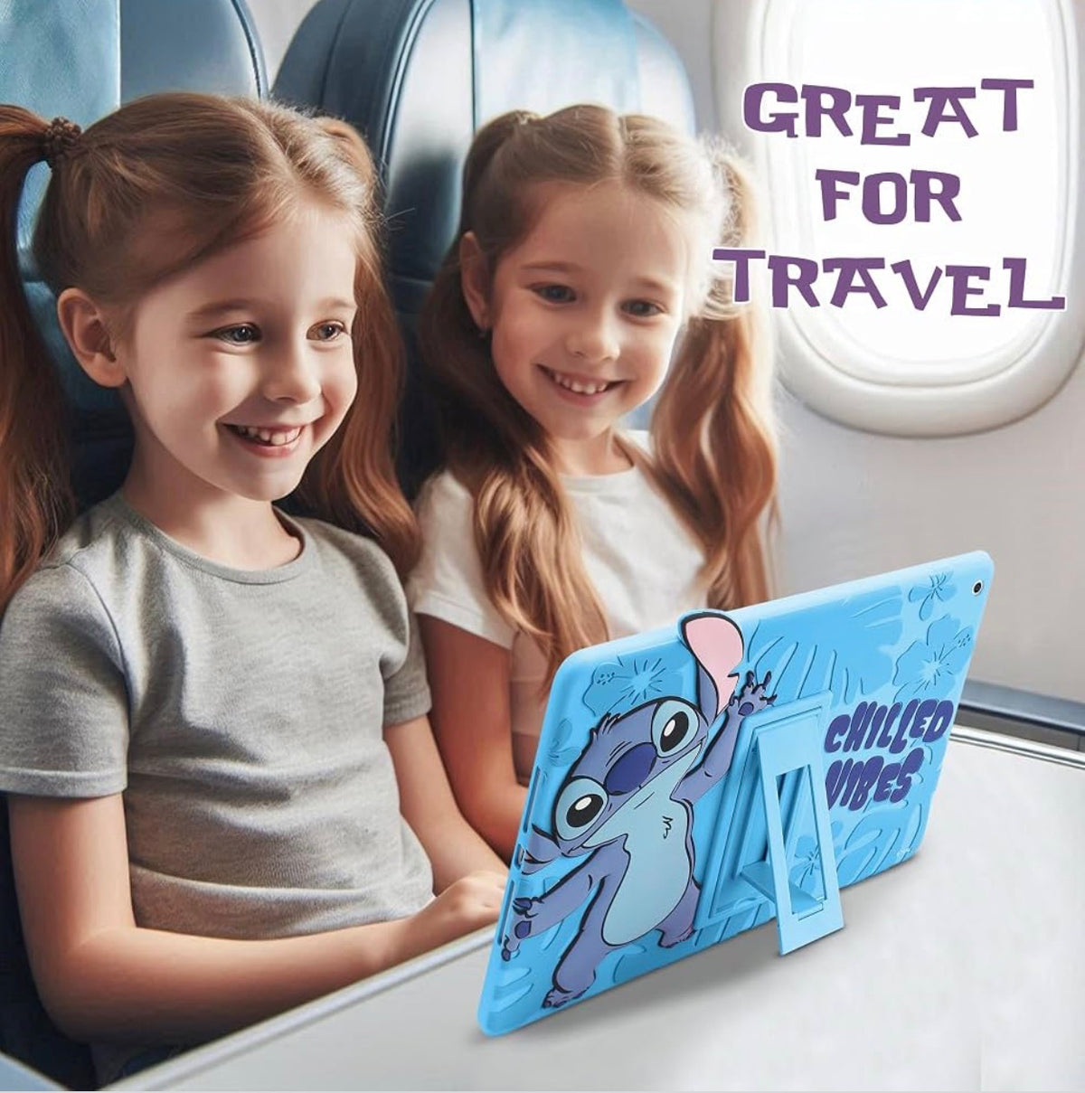 Disney Lilo and Stitch Kids iPad Case - 10.9 Inch Case for iPad 10th Generation (2022) & A16 11th Generation 11 inch (2025) - Tablet Cover with Stand, Shockproof Silicone Protector