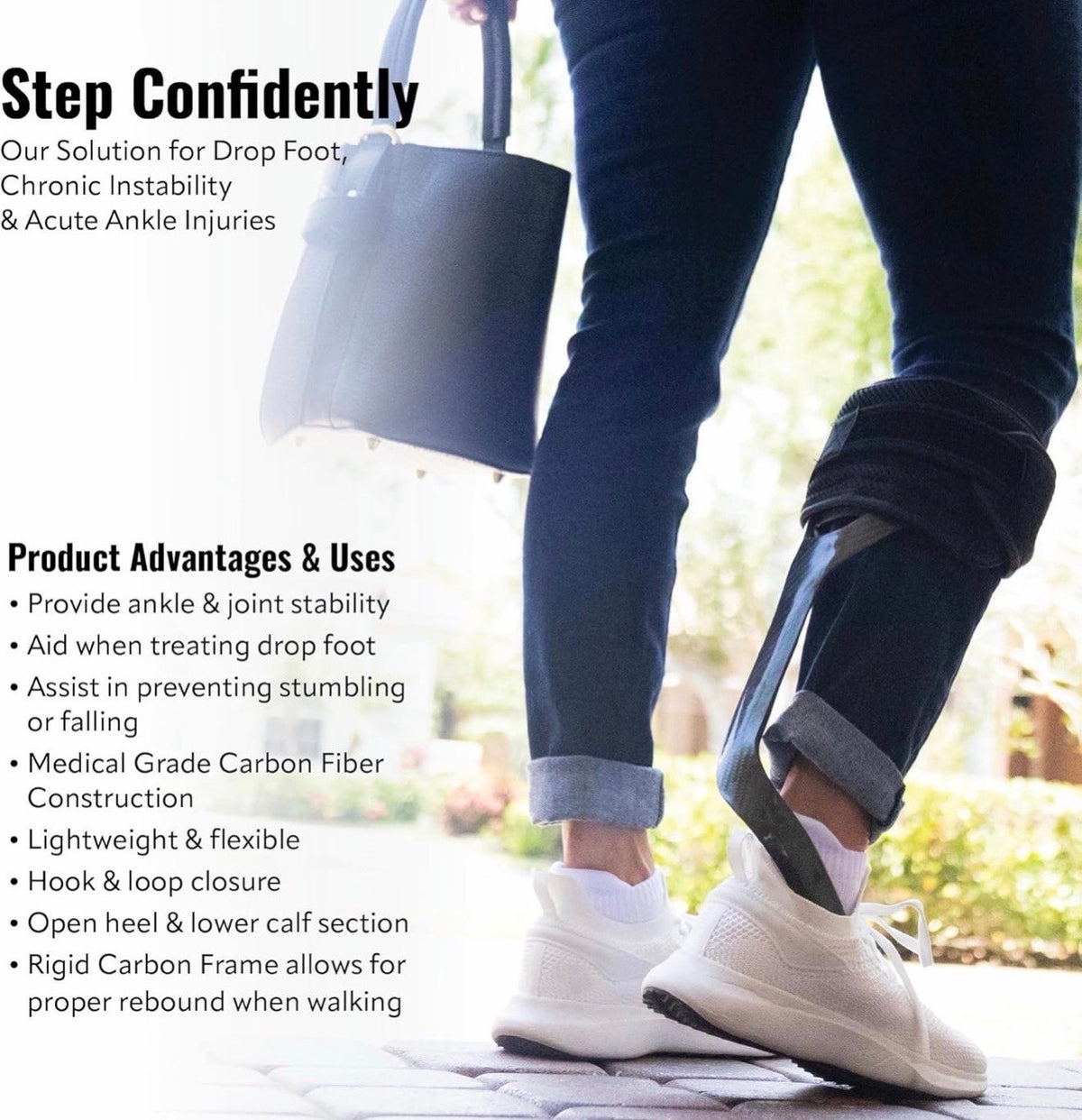 Carbon Fiber AFO Foot Drop Brace, Universal, Right Foot
Structured AFO Design, Drop Foot Support, Walking Instability Aid, injury support - FOR RIGHT FOOT ONLY