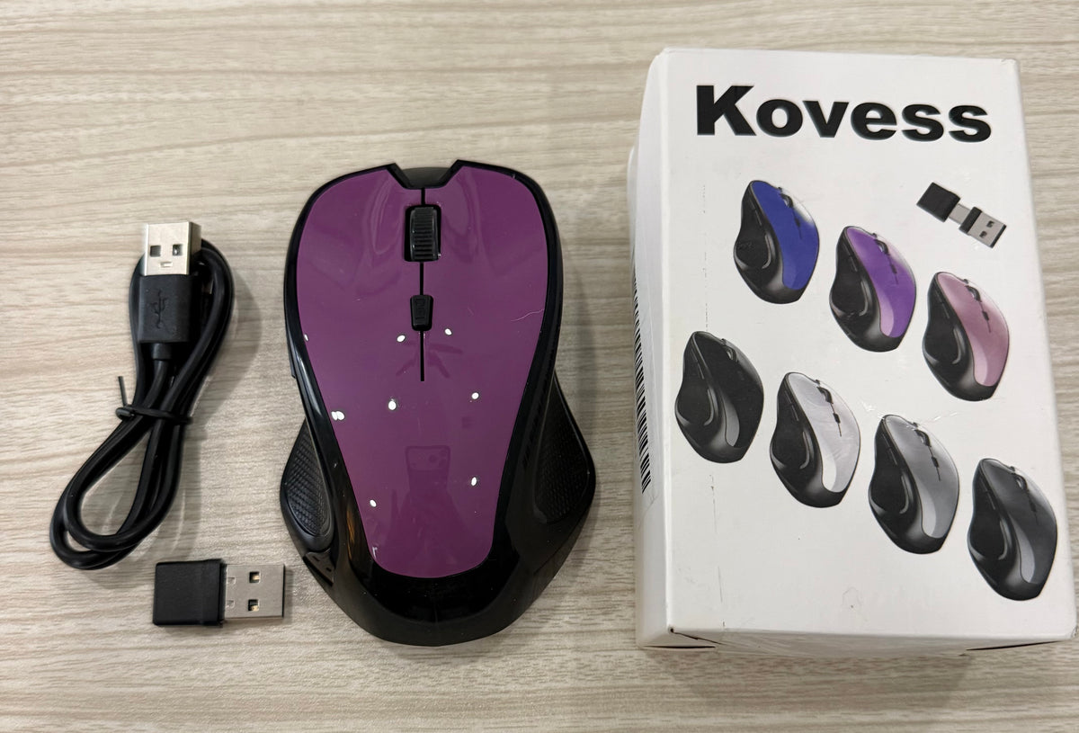 Mouse for MacBook Bluetooth Wireless Laptop Mac Pro Air Mice with Jiggler, Wireless Rechargeable PC Pad Optical Silent Mouse Dual Mode Switch Bluetooth 5.2/3.0 and 2.4GHz USB Type-C Receiver PURPLE