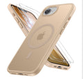 Miracase for iPhone 16e case & iPhone 17e Case for MagSafe [with 2×9H+ Screen Protectors] TOP Military-Grade Protection Shockproof with Velvet Touch for iPhone 16e/17e Phone Case 6.1", Matte Beige