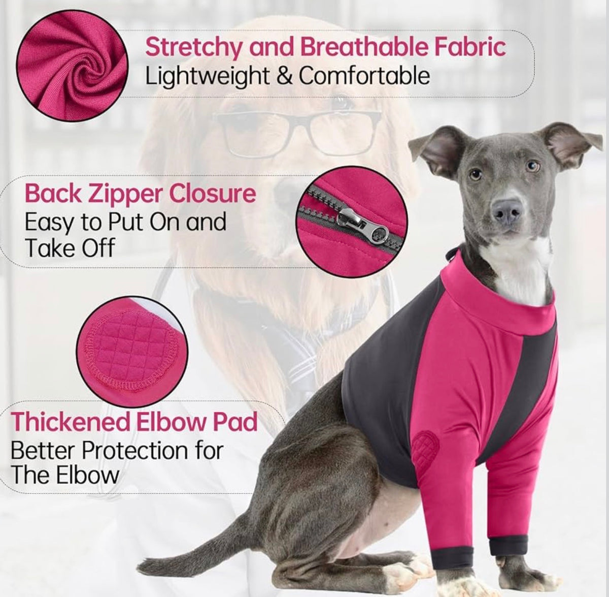 Lelepet Dog Recovery Sleeve, Dog Long Sleeve Shirt Stop Licking, Large,
Surgery Recovery Suit for Front Legs Shoulder Chest Wounds Skin Conditions Leg Sleeve for itching with Arms Elbow Protector