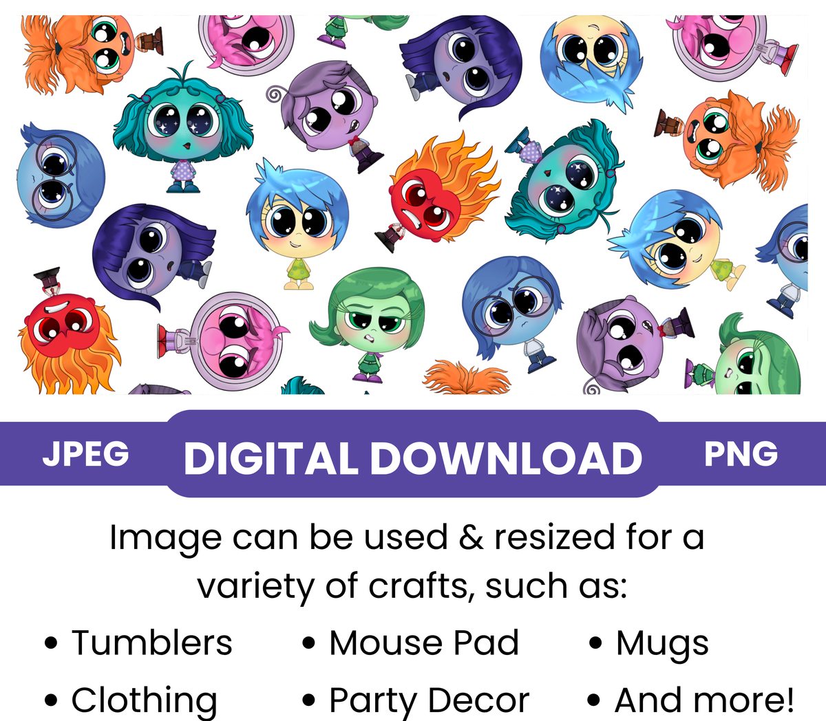 Inside Out "Bright Anime" Digital Download - PNG & JPEG Format