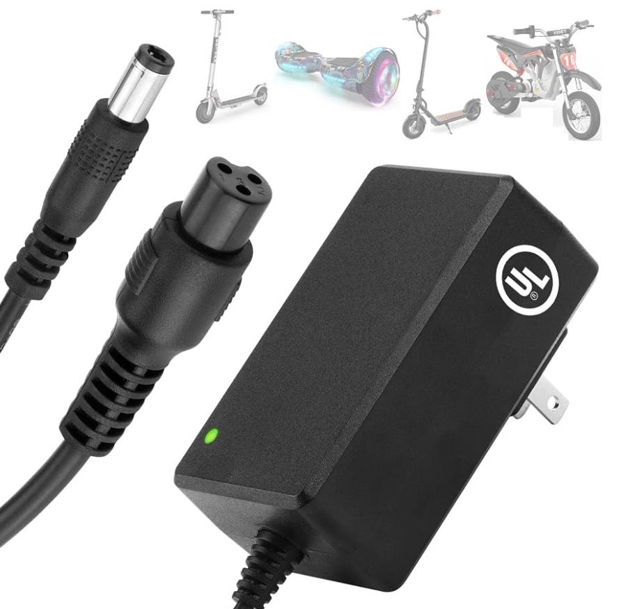 42V Compact Electric Scooter Hoverboard Charger for Hover-1 Gotrax Jetson & More 36V Lithium Battery, UL Certified Safe & Powerful & Small with 2 Common Connectors