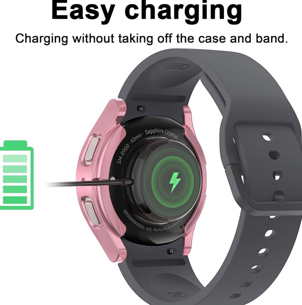 I Watch Screen Protector Compatible with Samsung Galaxy Watch 5/4 40mm, Bling Glitter Case TPU Soft Cover Full Protection with Sparkly Rhinestone for Galaxy Watch5/4/FE 40MM (16 Colors)