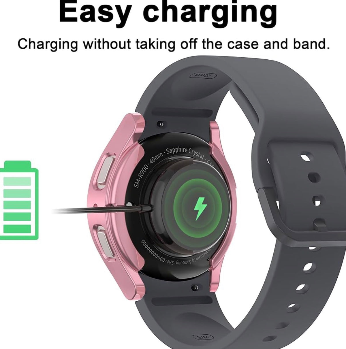 I Watch Screen Protector Compatible with Samsung Galaxy Watch 5/4 40mm, Bling Glitter Case TPU Soft Cover Full Protection with Sparkly Rhinestone for Galaxy Watch5/4/FE 40MM (16 Colors)