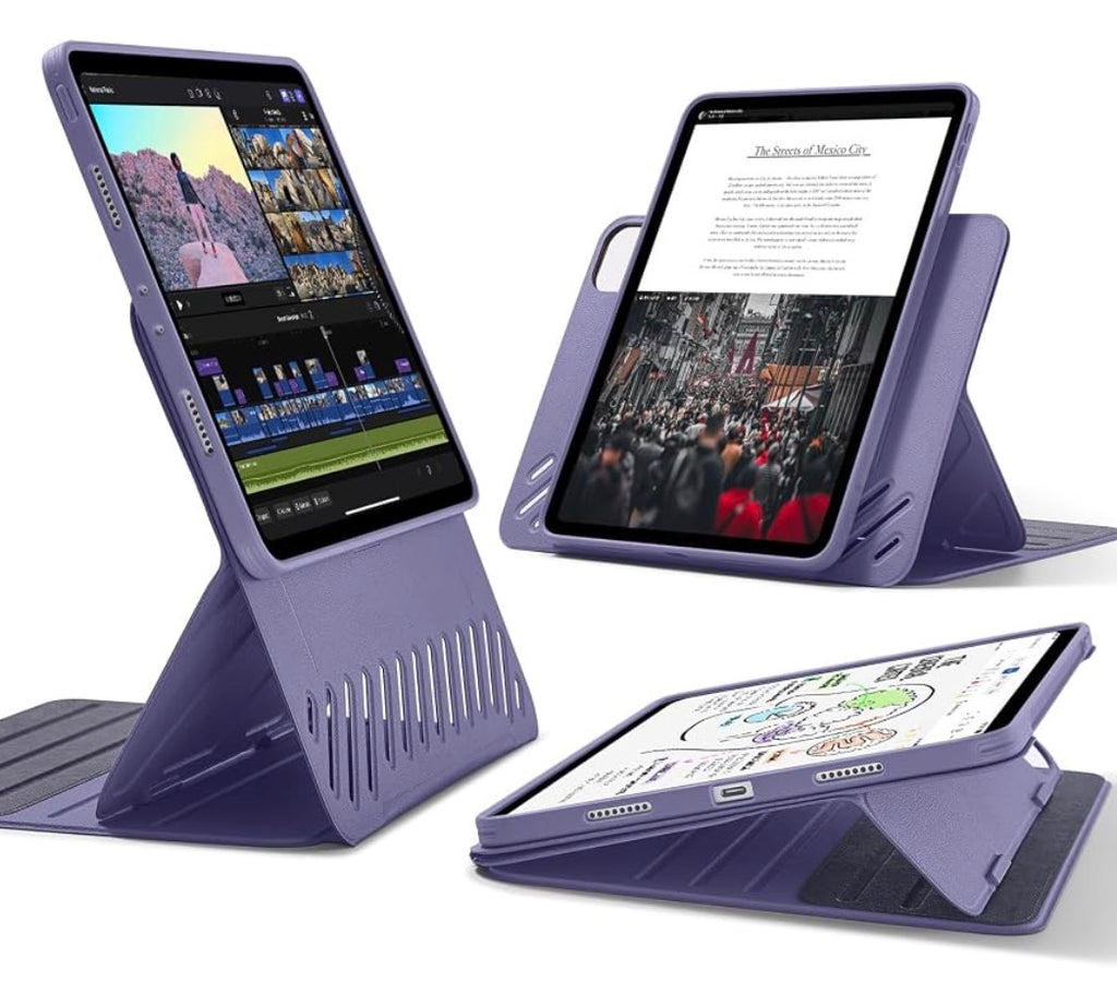 ESR for iPad Pro 11 Inch Case (4th/3rd/2nd/1st Gen), Purple, Removable Magnetic Cover with Apple Pencil Charging & Storage, Adjustable Portrait/Landscape Stand, 9 Standing Angles