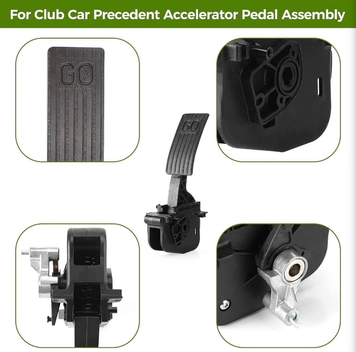 Accelerator Pedal Assembly with Sensor for Club Car 2010-Up Precedent/Tempo/Onward Gas Golf Carts, Replaces OEM 102595502 & 102595601 (2nd Gen)