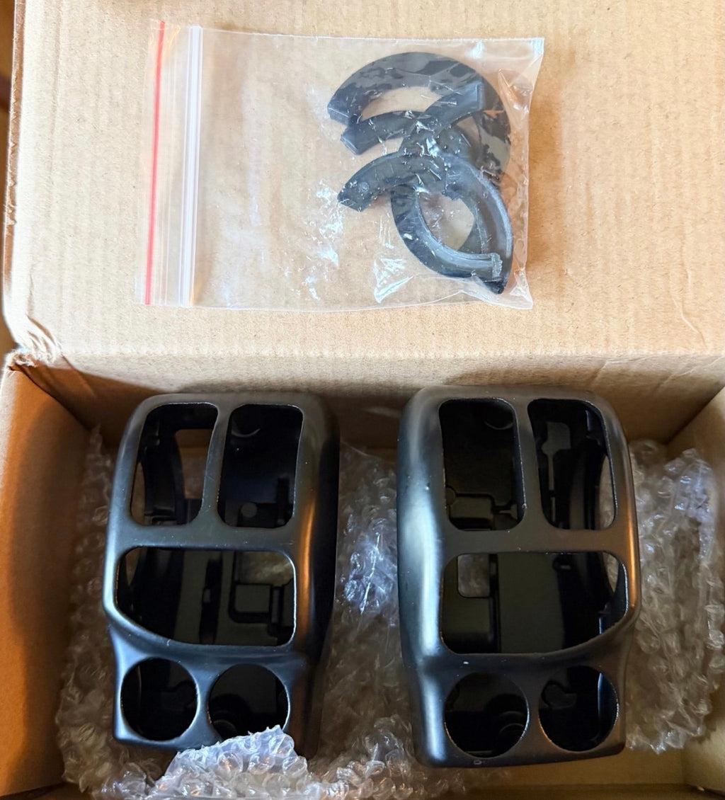 Chrome Switch Housing kit Hand Control Switches Housing Cover Compatible with Harley Davidson Touring Road King,Road Glide,Street Glide,Electra Glide,Tri Glide,Ultra Limited 2014-2025 (Black)