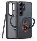 TORRAS - Q3 Spin for Samsung Galaxy S26 Ultra Case with 360 Magnetic Stand, Compatible with Magsafe, 4X Military-Grade Shockproof S26 Ultra Phone Case with Kickstand, Translucent Frosted Black