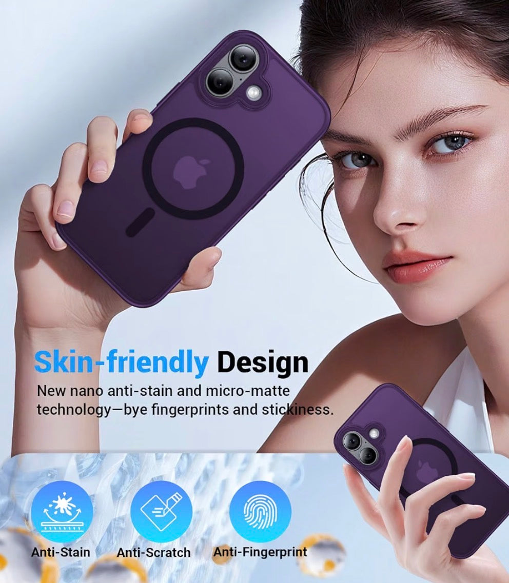Magnetic Case for iPhone 17, Compatible with MagSafe, Anti-Slip Military-Grade Drop Protection, Camera Protection, Slim Shockproof Protective for iPhone 17 Phone Case, Purple