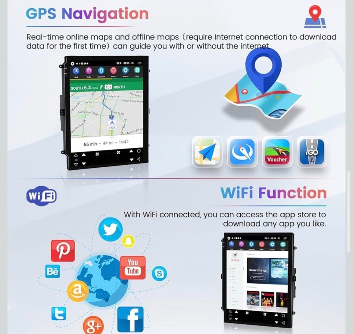 2GB+64GB Android Radio Compatible with 2015-2017 Chevrolet Cruze (LHD)