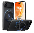 TORRAS 360 Magnetic Stand for iPhone Air Case, O3 Fitness Series [Fit for MagSafe] [Military-Grade Protection] Translucent Slim Case for iPhone 17 Air, 2025, Obsidian Black