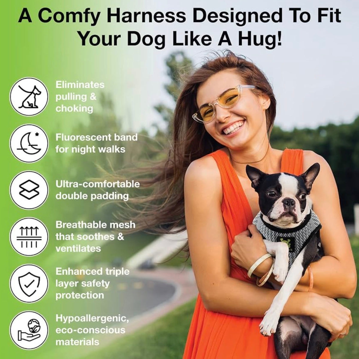 Step in Dog Harness, Reflective Soft Ultra Padded Mesh Pet Vest, Comfort Secure Halter, No Pull Escape Proof Eco Friendly Adjustable Dog Harnesses for XXS, XS, Small, & Medium Dogs