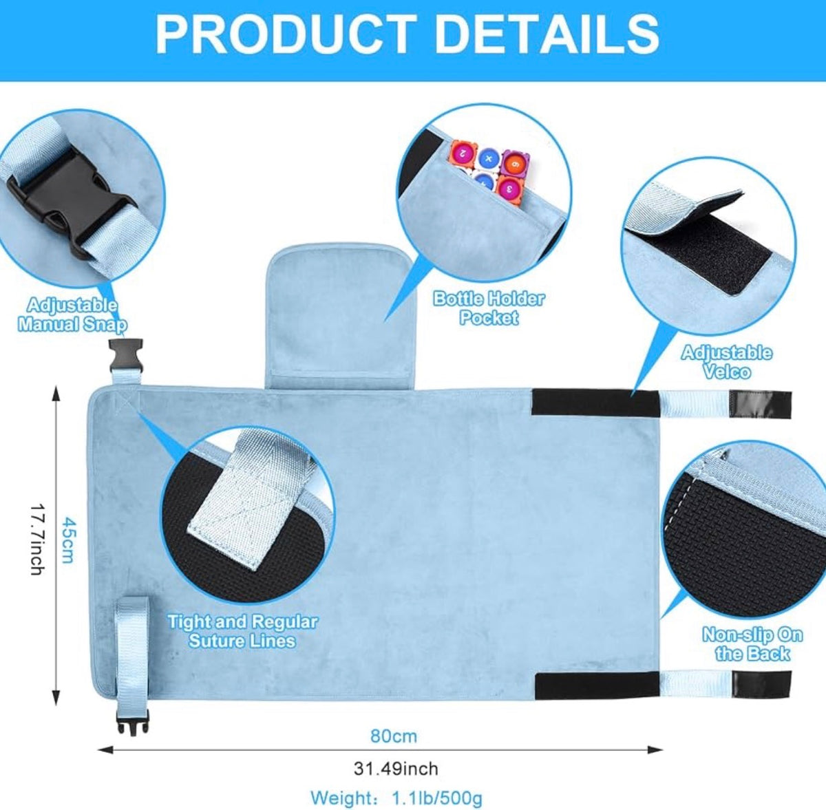 Toddler Airplane Bed, Kids Airplane Seat Extender Travel Bed, Kids Airplane Travel Essentials, Airplane Must Have for Toddlers, Portable Plane Foot Rest for Flights - Black