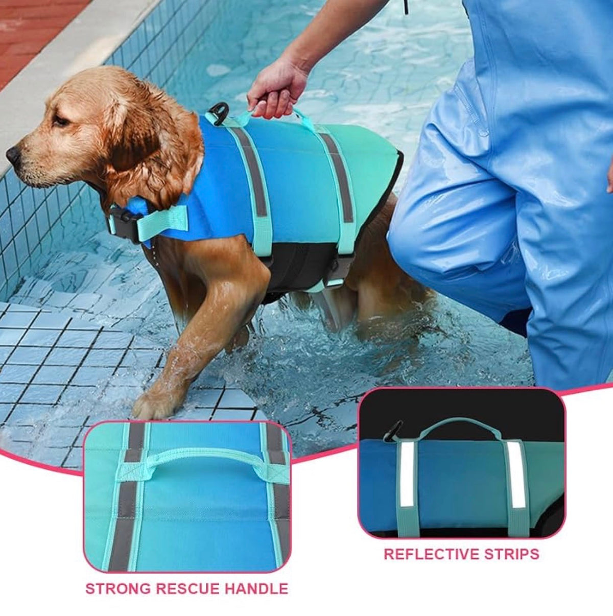 Doglay Dog Life Jacket, Life Vest for Swimming and Boating, Adjustable Puppy Life Jacket with Reflective Stripes, Superior Buoyancy Pet Swimming Vest for Extra Small Dogs