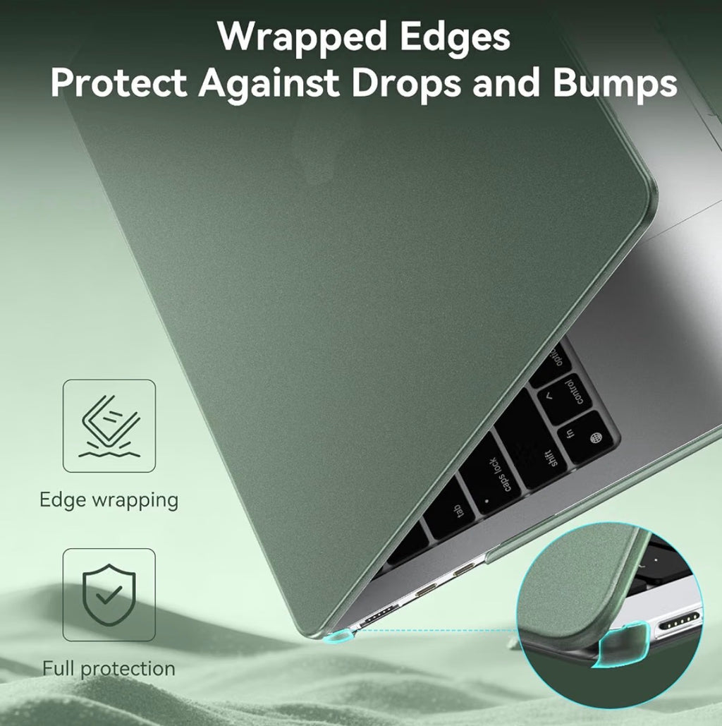 for MacBook Air 13 inch Case, M5 M4 M3 M2 2026-2022 Laptop Cover
A3449 A3240 A3113 A2681, 100% Match Official Color, Snap-On Design, Anti-Scratch, Air 13.6 Protective Hard Shell, Green