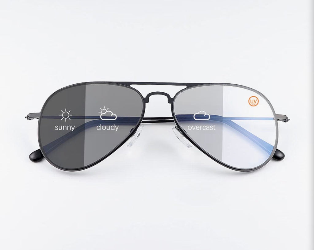 Photochromic Progressive Reading Glasses Blue Light Blocking Readers 3.5x
